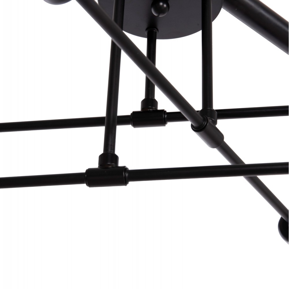 Φωτιστικό οροφής "LIGHTY" πολύφωτο από μέταλλο σε χρώμα μαύρο 51x51x23 Ε27