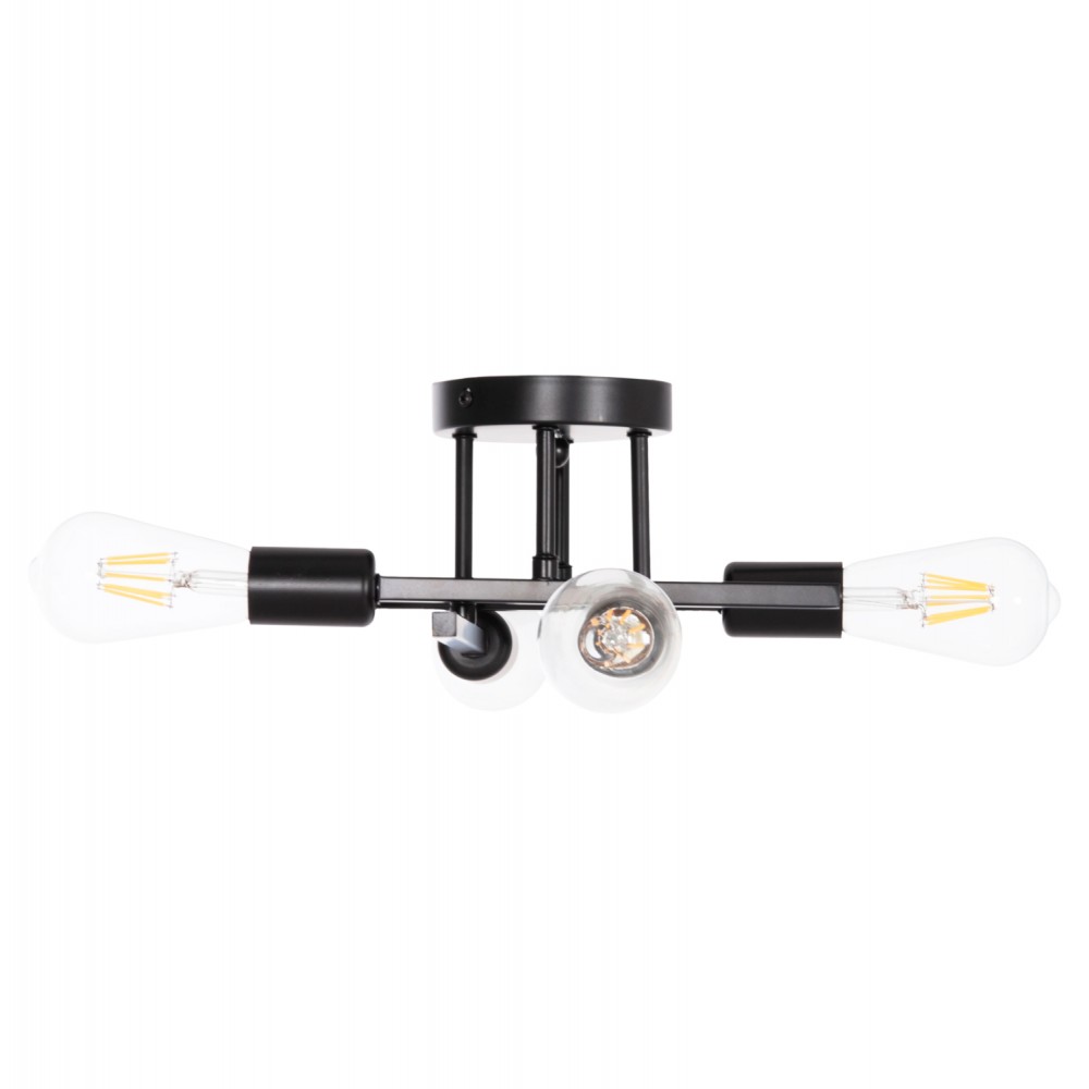 Φωτιστικό οροφής "LIGHTY" πολύφωτο από μέταλλο σε χρώμα μαύρο 28x28x15 Ε27