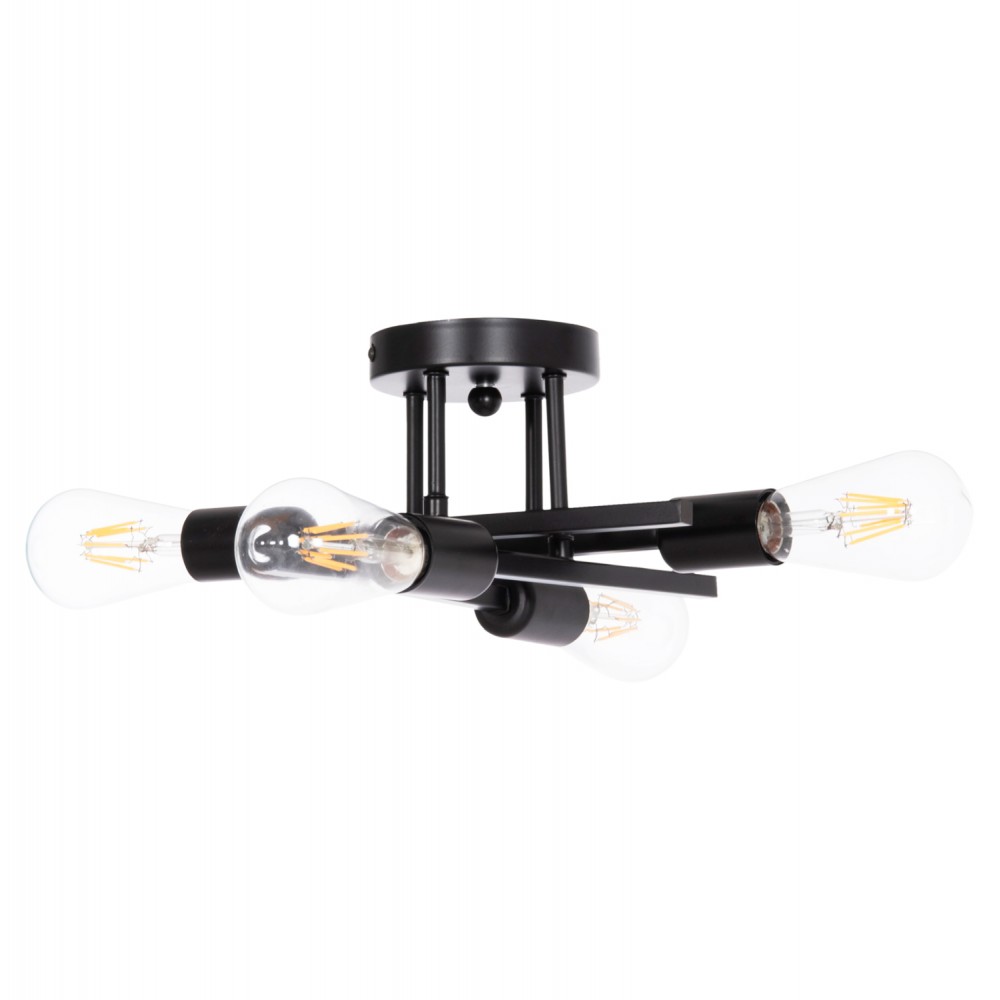 Φωτιστικό οροφής "LIGHTY" πολύφωτο από μέταλλο σε χρώμα μαύρο 28x28x15 Ε27