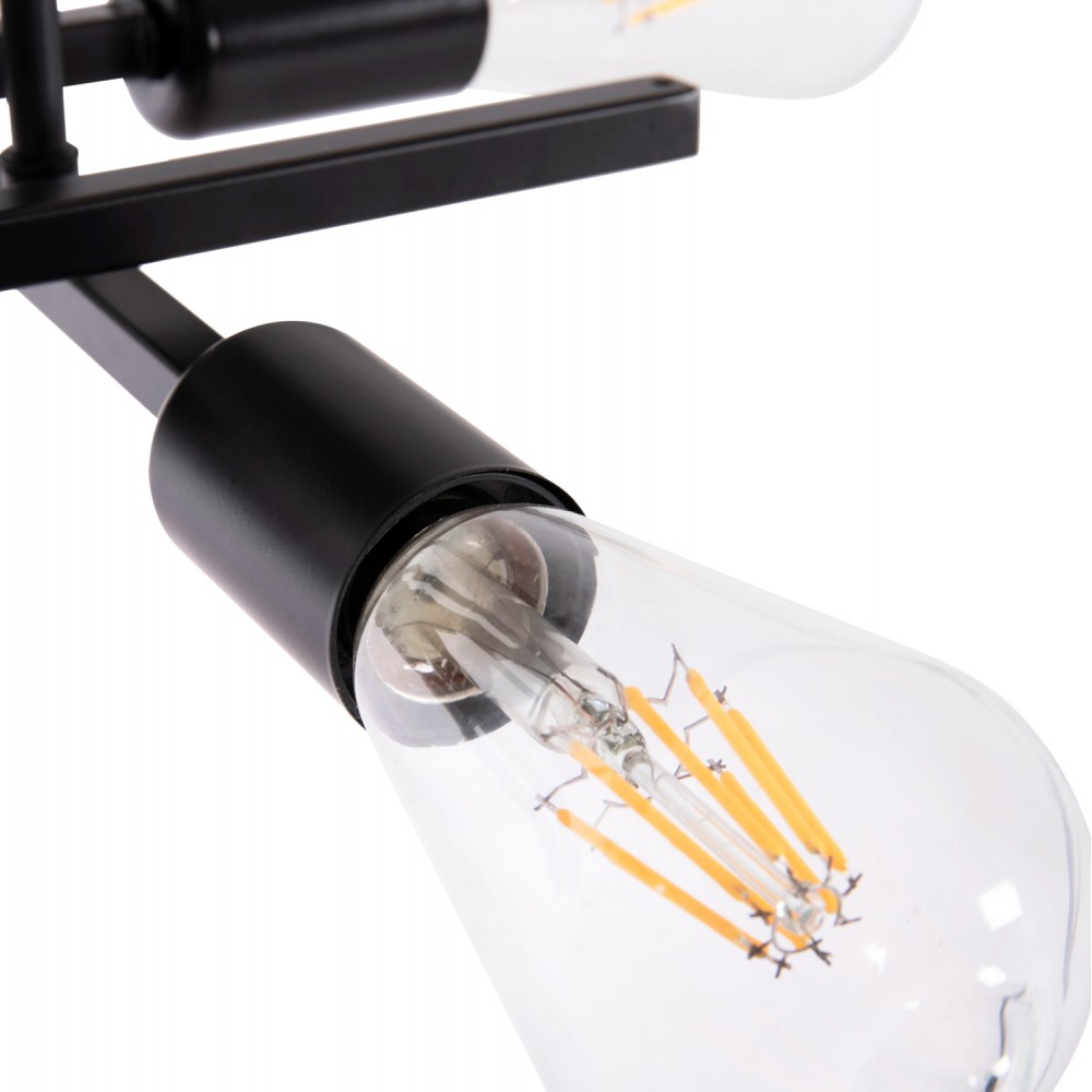 Φωτιστικό οροφής "LIGHTY" πολύφωτο από μέταλλο σε χρώμα μαύρο 28x28x15 Ε27