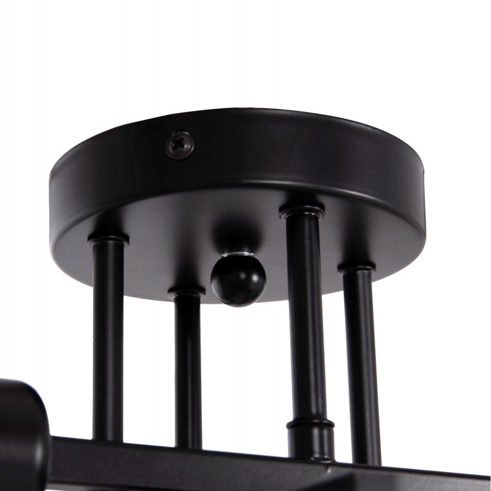 Φωτιστικό οροφής "LIGHTY" πολύφωτο από μέταλλο σε χρώμα μαύρο 28x28x15 Ε27