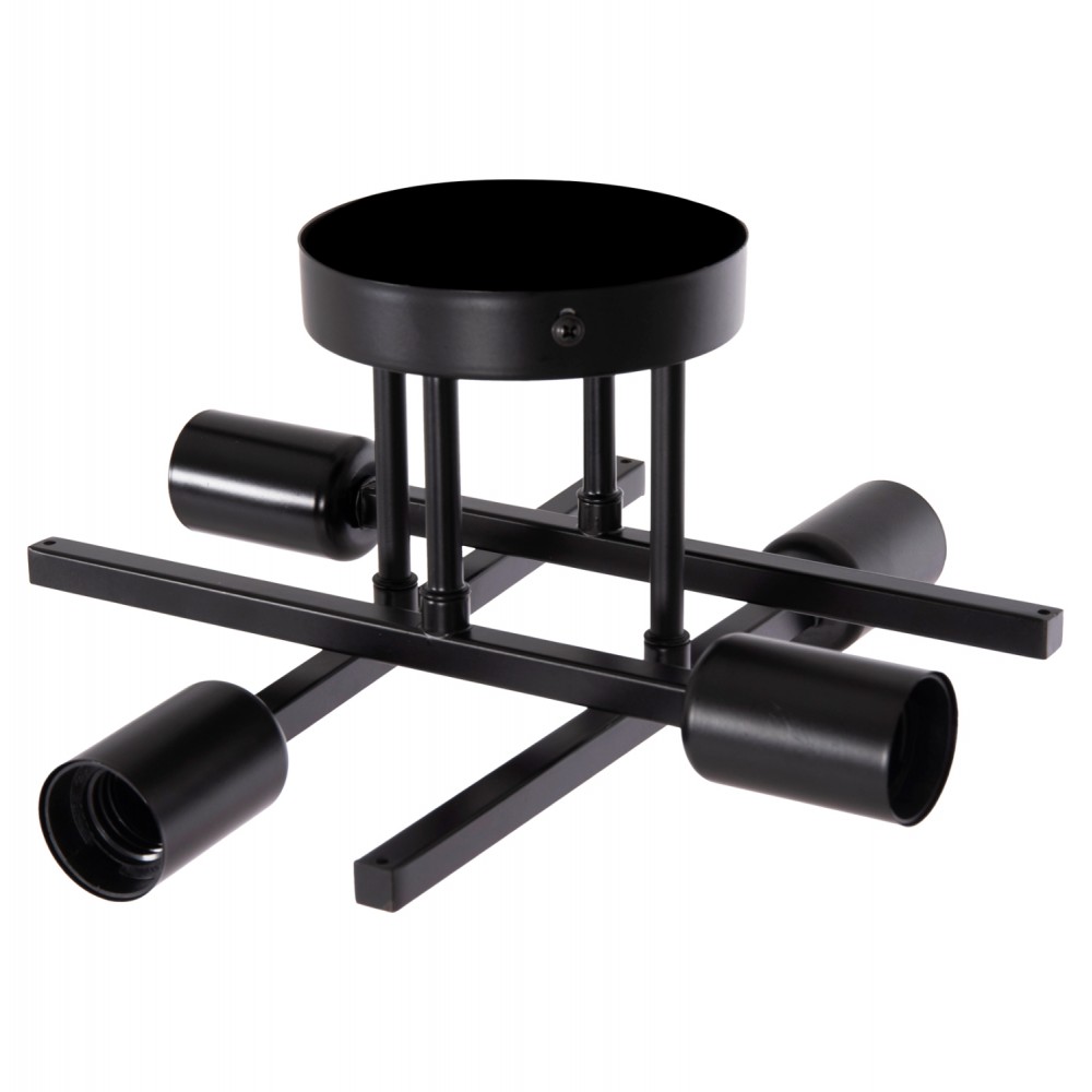 Φωτιστικό οροφής "LIGHTY" πολύφωτο από μέταλλο σε χρώμα μαύρο 28x28x15 Ε27