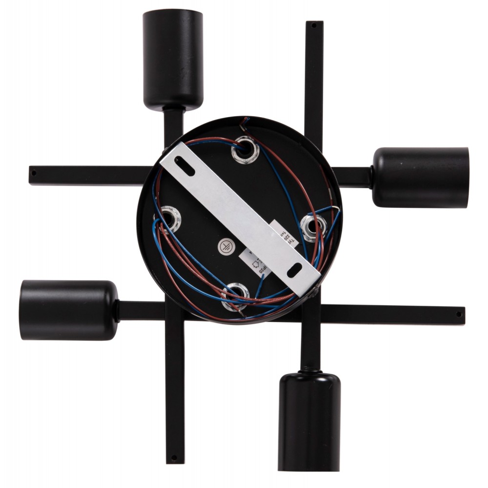 Φωτιστικό οροφής "LIGHTY" πολύφωτο από μέταλλο σε χρώμα μαύρο 28x28x15 Ε27