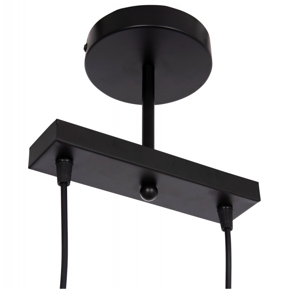 Φωτιστικό οροφής "BELL" δίφωτο από μέταλλο σε χρώμα μαύρο/χάλκινο Φ21.5x135 Ε27