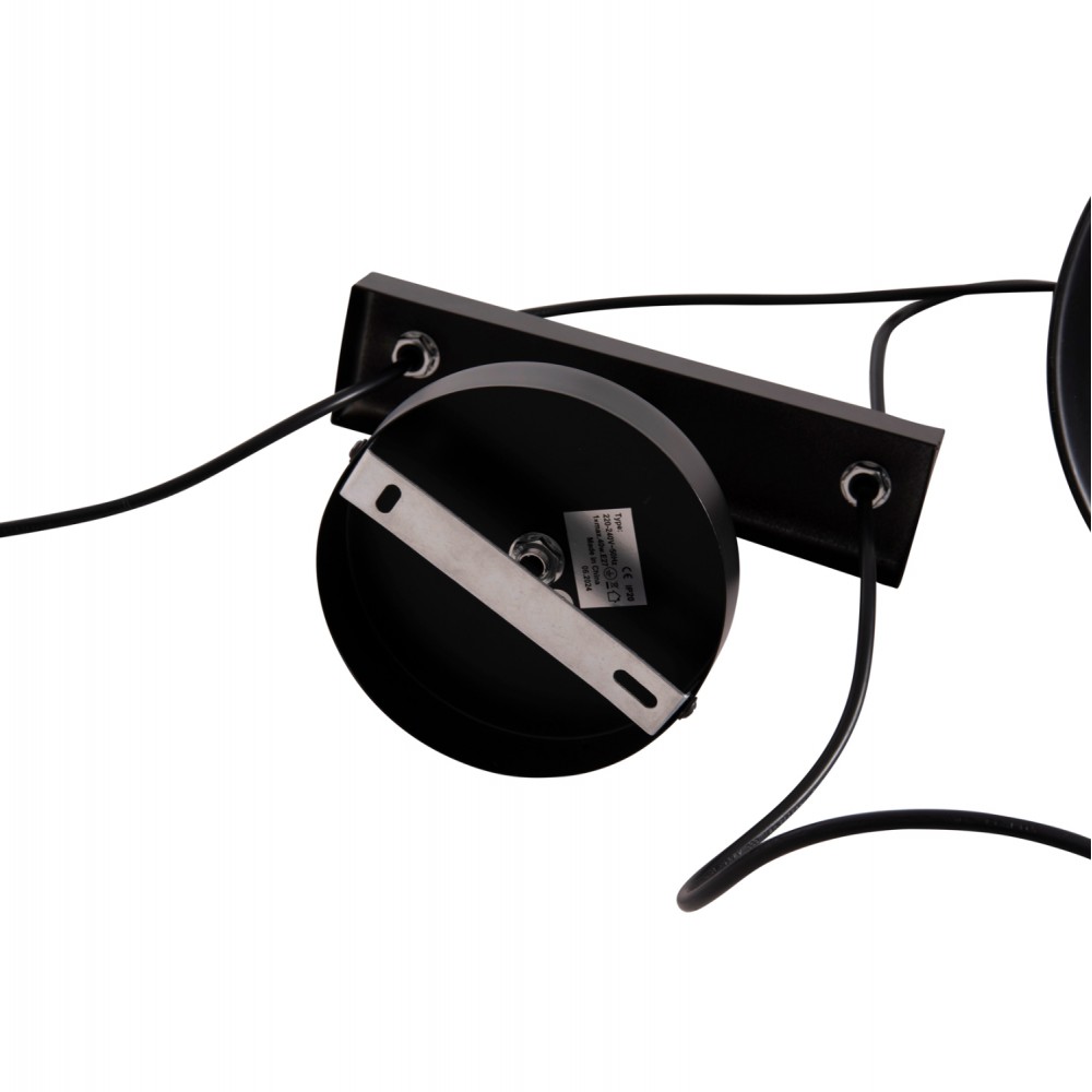 Φωτιστικό οροφής "BELL" δίφωτο από μέταλλο σε χρώμα μαύρο/χάλκινο Φ21.5x135 Ε27