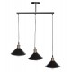 Φωτιστικό οροφής "BELL" τρίφωτο από μέταλλο σε χρώμα μαύρο/χάλκινο Φ21.5x128 Ε27