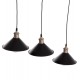 Φωτιστικό οροφής "BELL" τρίφωτο από μέταλλο σε χρώμα μαύρο/χάλκινο Φ21.5x128 Ε27