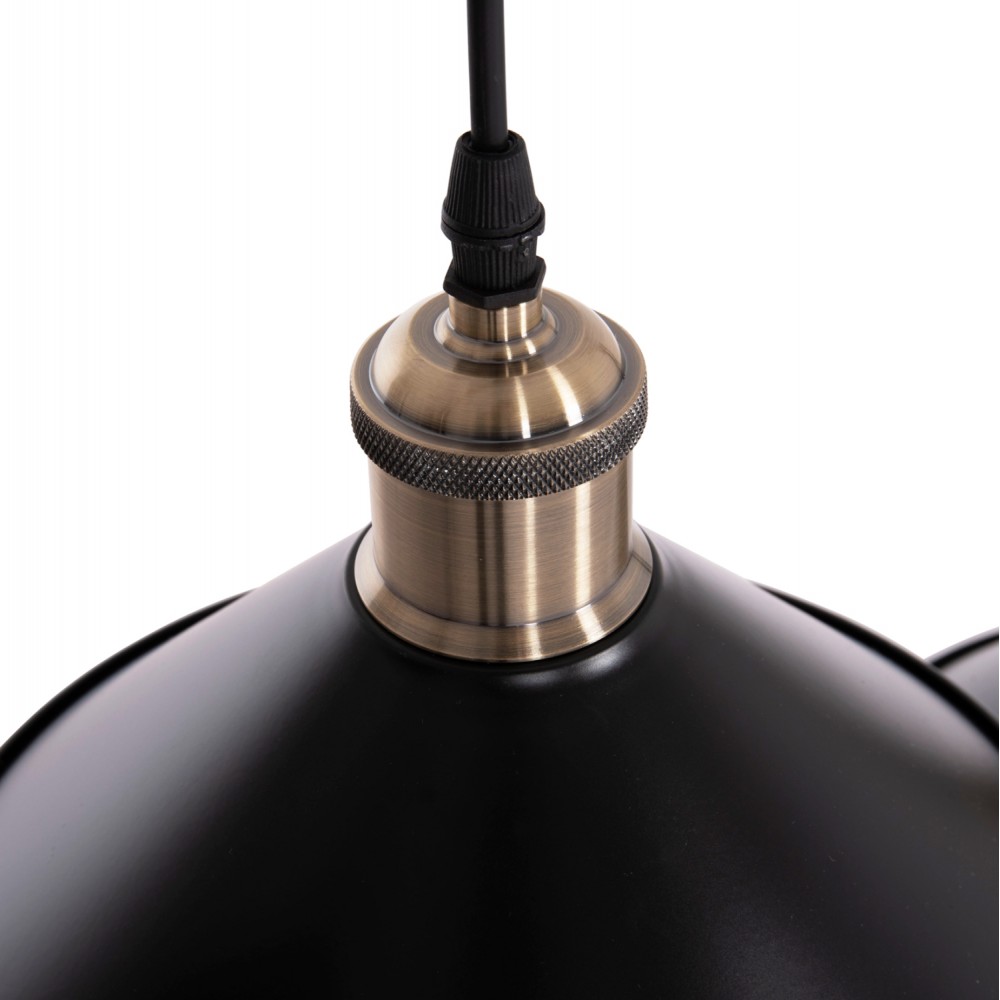 Φωτιστικό οροφής "BELL" τρίφωτο από μέταλλο σε χρώμα μαύρο/χάλκινο Φ21.5x128 Ε27