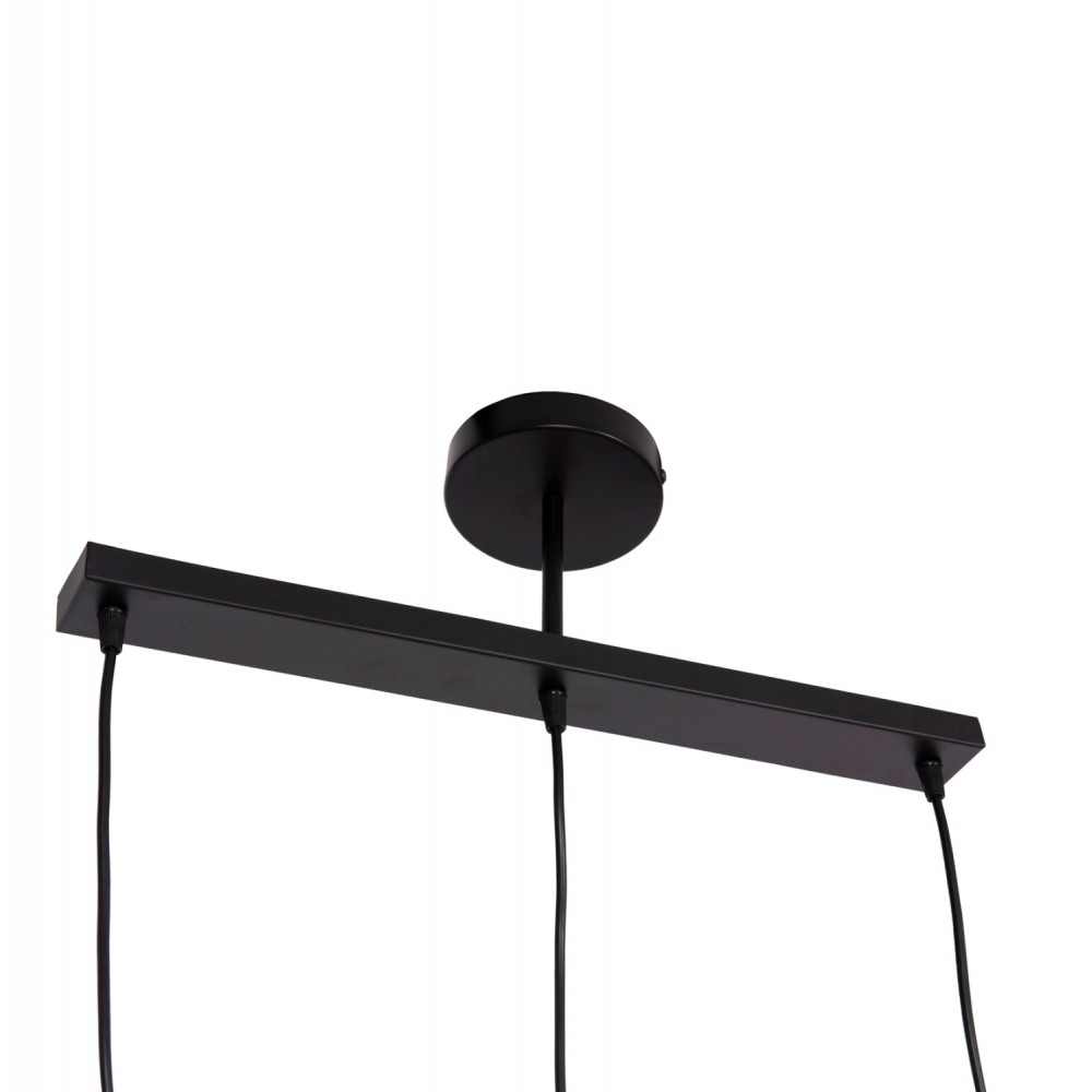 Φωτιστικό οροφής "BELL" τρίφωτο από μέταλλο σε χρώμα μαύρο/χάλκινο Φ21.5x128 Ε27