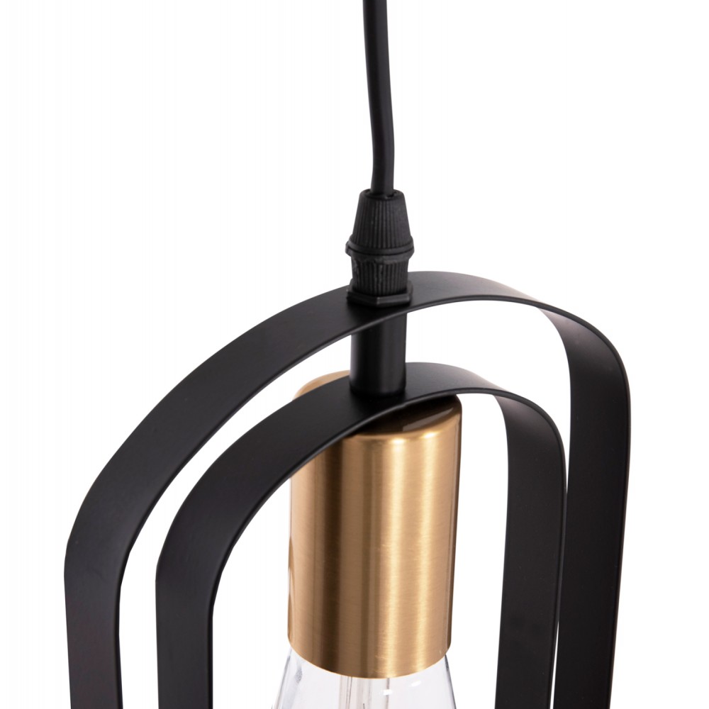 Φωτιστικό οροφής "BIUT" τρίφωτο από μέταλλο σε χρώμα μαύρο/χρυσό Φ23x139 E27