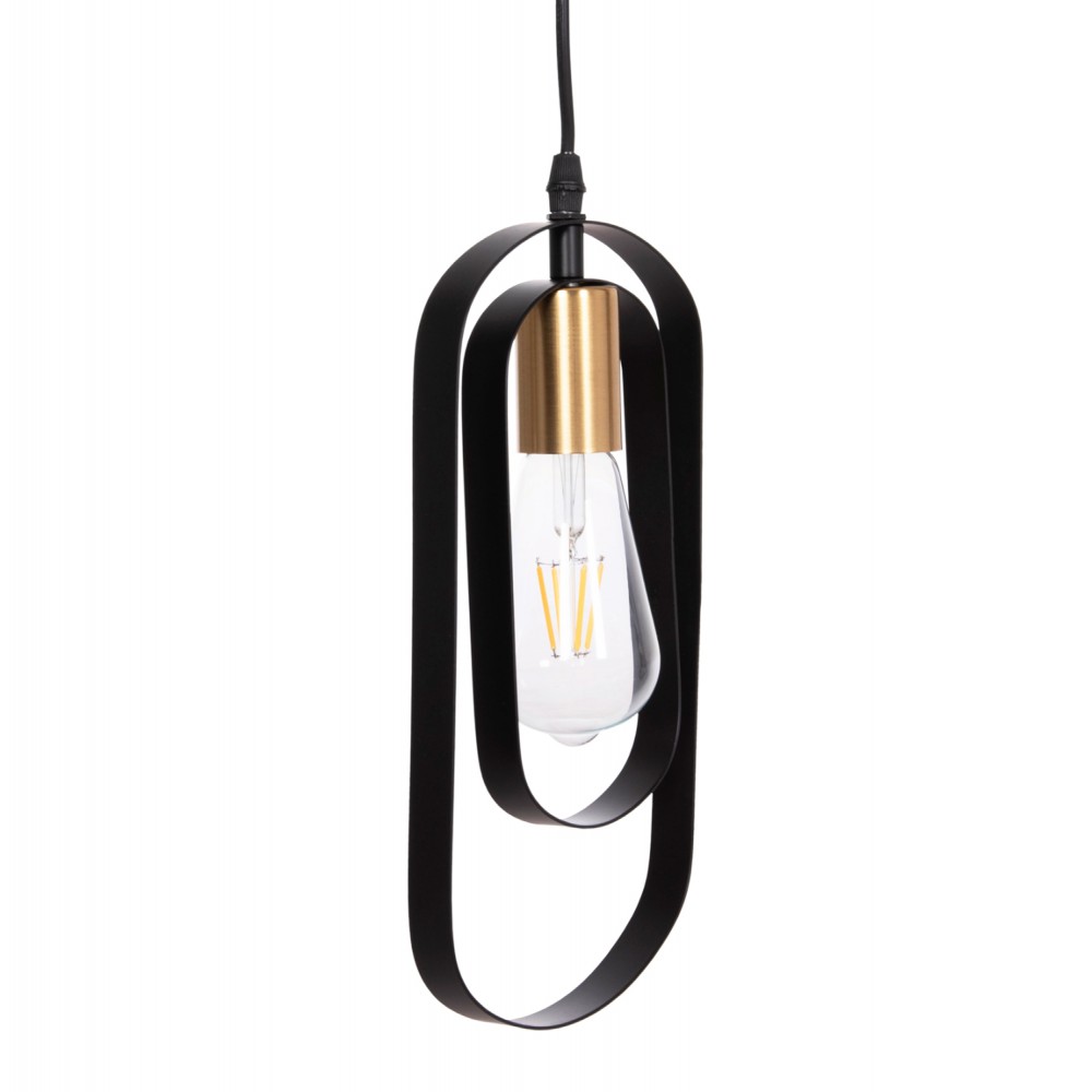 Φωτιστικό οροφής "BIUT" πολύφωτο από μέταλλο σε χρώμα μαύρο/χρυσό 80x6x138 E27