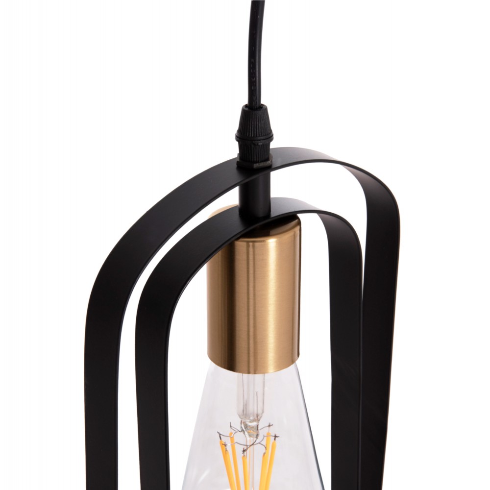 Φωτιστικό οροφής "BIUT" πολύφωτο από μέταλλο σε χρώμα μαύρο/χρυσό 80x6x138 E27