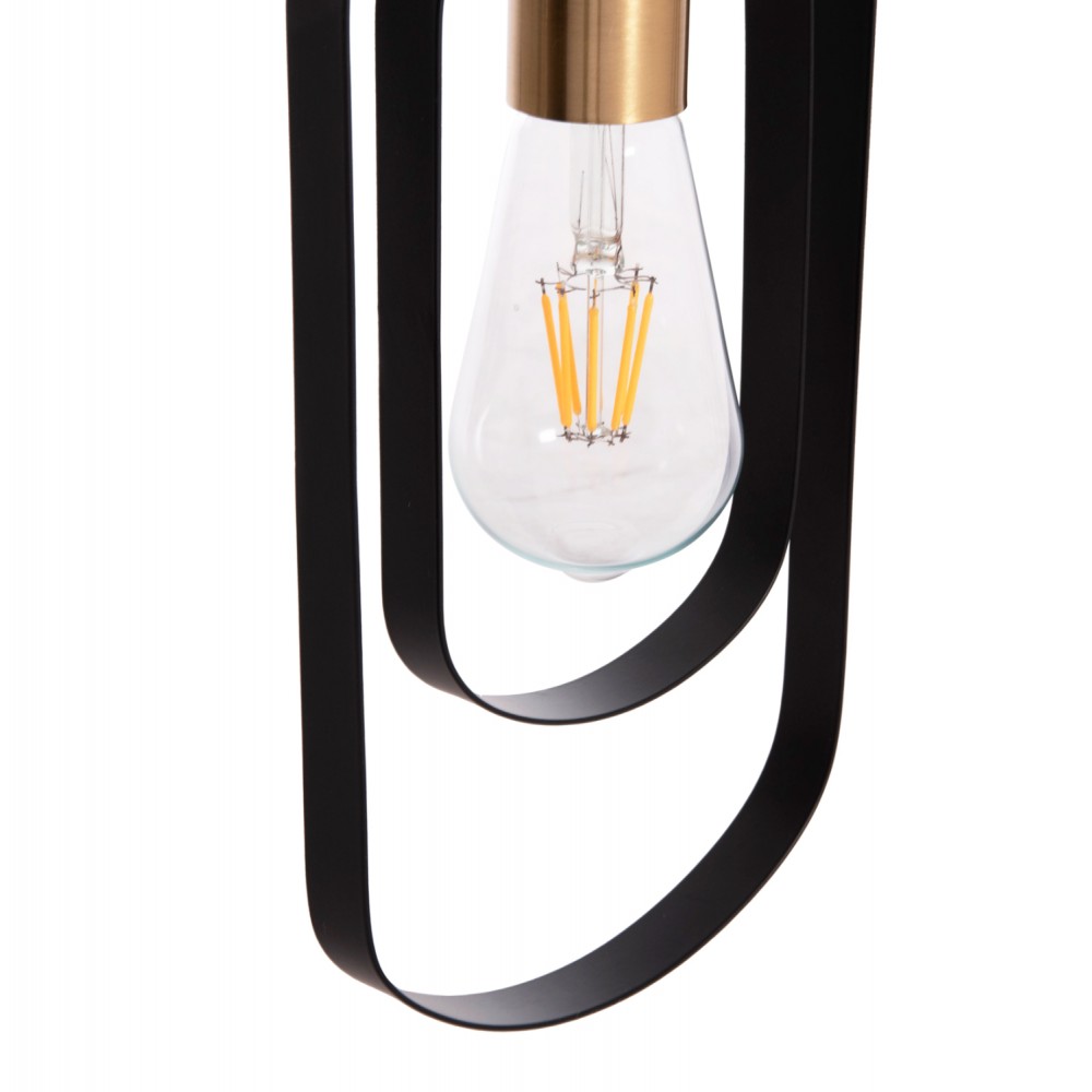 Φωτιστικό οροφής "BIUT" πολύφωτο από μέταλλο σε χρώμα μαύρο/χρυσό 80x6x138 E27