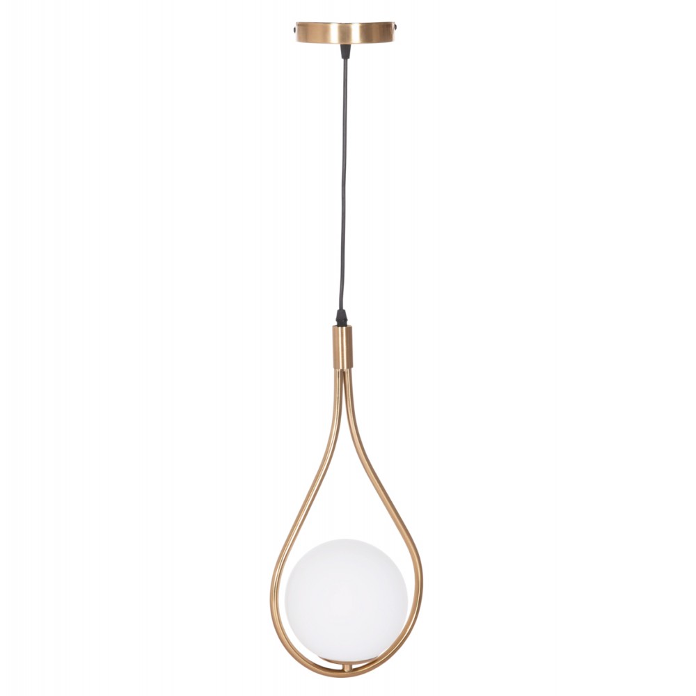 Φωτιστικό οροφής "DROPLET" με λευκό γλόμπο από μέταλλο σε χρώμα χρυσό 23.5x12x147 Ε27