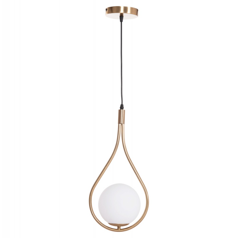 Φωτιστικό οροφής "DROPLET" με λευκό γλόμπο από μέταλλο σε χρώμα χρυσό 23.5x12x147 Ε27