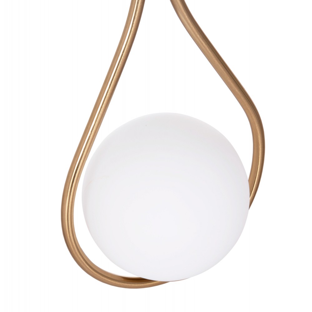 Φωτιστικό οροφής "DROPLET" με λευκό γλόμπο από μέταλλο σε χρώμα χρυσό 23.5x12x147 Ε27