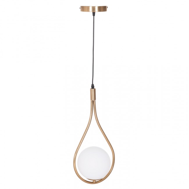 Φωτιστικό οροφής "DROPLET" με λευκό γλόμπο από μέταλλο σε χρώμα χρυσό 23.5x12x147 Ε27