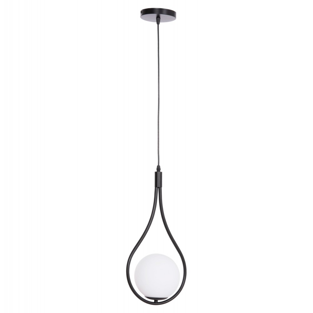 Φωτιστικό οροφής "DROPLET" με λευκό γλόμπο από μέταλλο σε χρώμα μαύρο 23.5x12x147 Ε27