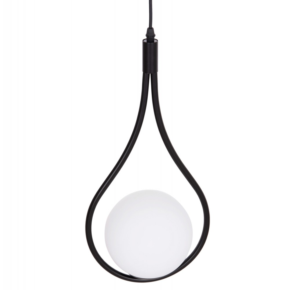 Φωτιστικό οροφής "DROPLET" με λευκό γλόμπο από μέταλλο σε χρώμα μαύρο 23.5x12x147 Ε27