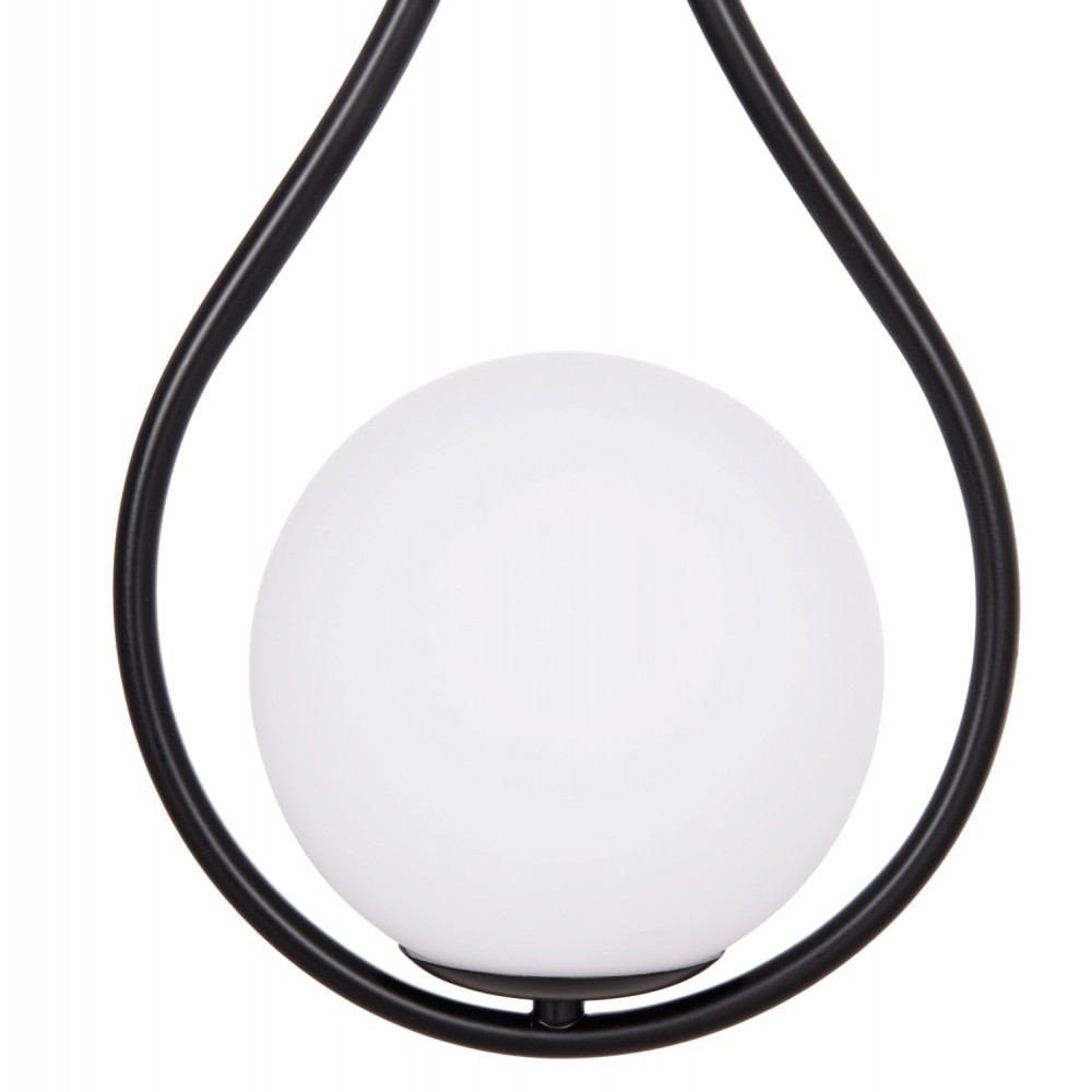 Φωτιστικό οροφής "DROPLET" με λευκό γλόμπο από μέταλλο σε χρώμα μαύρο 23.5x12x147 Ε27