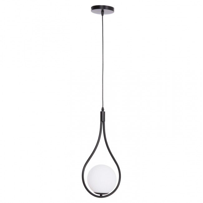 Φωτιστικό οροφής "DROPLET" με λευκό γλόμπο από μέταλλο σε χρώμα μαύρο 23.5x12x147 Ε27