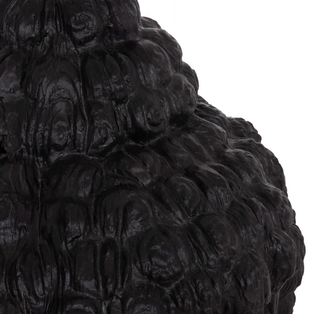 Διακοσμητικό δαπέδου κεφάλι βούδα xxl από γύψο σε χρώμα μαύρο 90x90x100