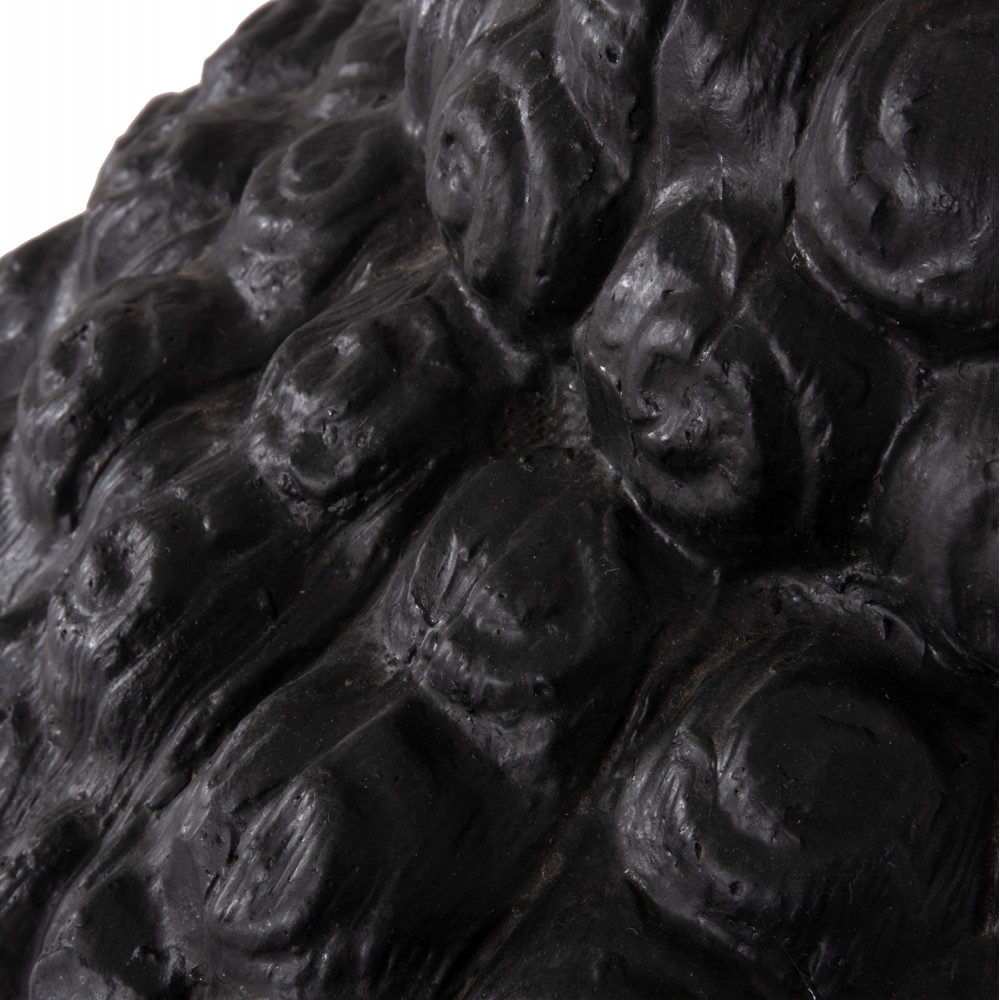 Διακοσμητικό δαπέδου κεφάλι βούδα xxl από γύψο σε χρώμα μαύρο 90x90x100