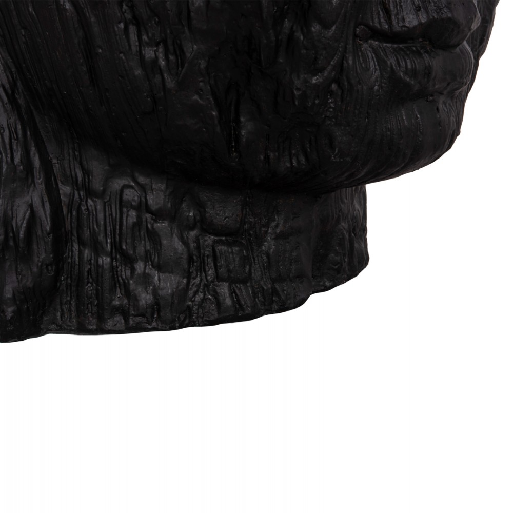 Διακοσμητικό δαπέδου κεφάλι βούδα xxl από γύψο σε χρώμα μαύρο 90x90x100