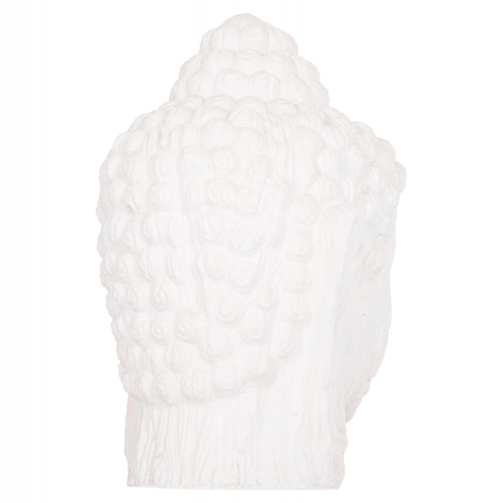 Διακοσμητικό δαπέδου κεφάλι βούδα xxl από γύψο σε χρώμα λευκό 90x90x100