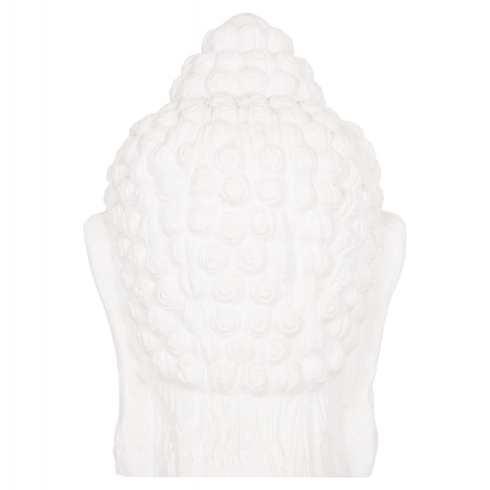 Διακοσμητικό δαπέδου κεφάλι βούδα xxl από γύψο σε χρώμα λευκό 90x90x100