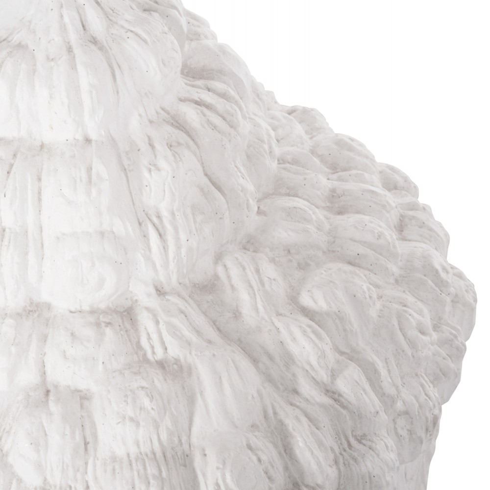 Διακοσμητικό δαπέδου κεφάλι βούδα xxl από γύψο σε χρώμα λευκό 90x90x100