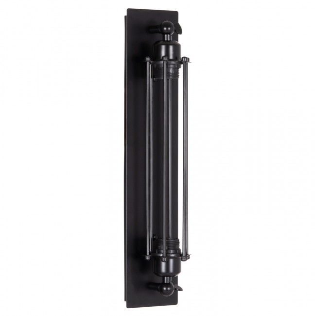 Απλίκα τοίχου "BEACON" δίφωτη από μέταλλο σε χρώμα μαύρο 10x10x47 Ε27