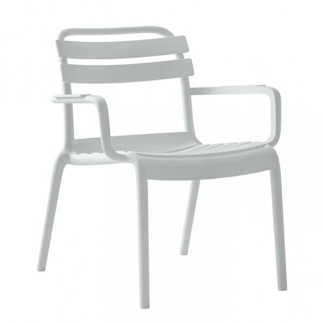 Πολυθρόνα εξωτερικού χώρου "KORVER" στοιβαζόμενη από pp σε χρώμα λευκό 48x67x75
