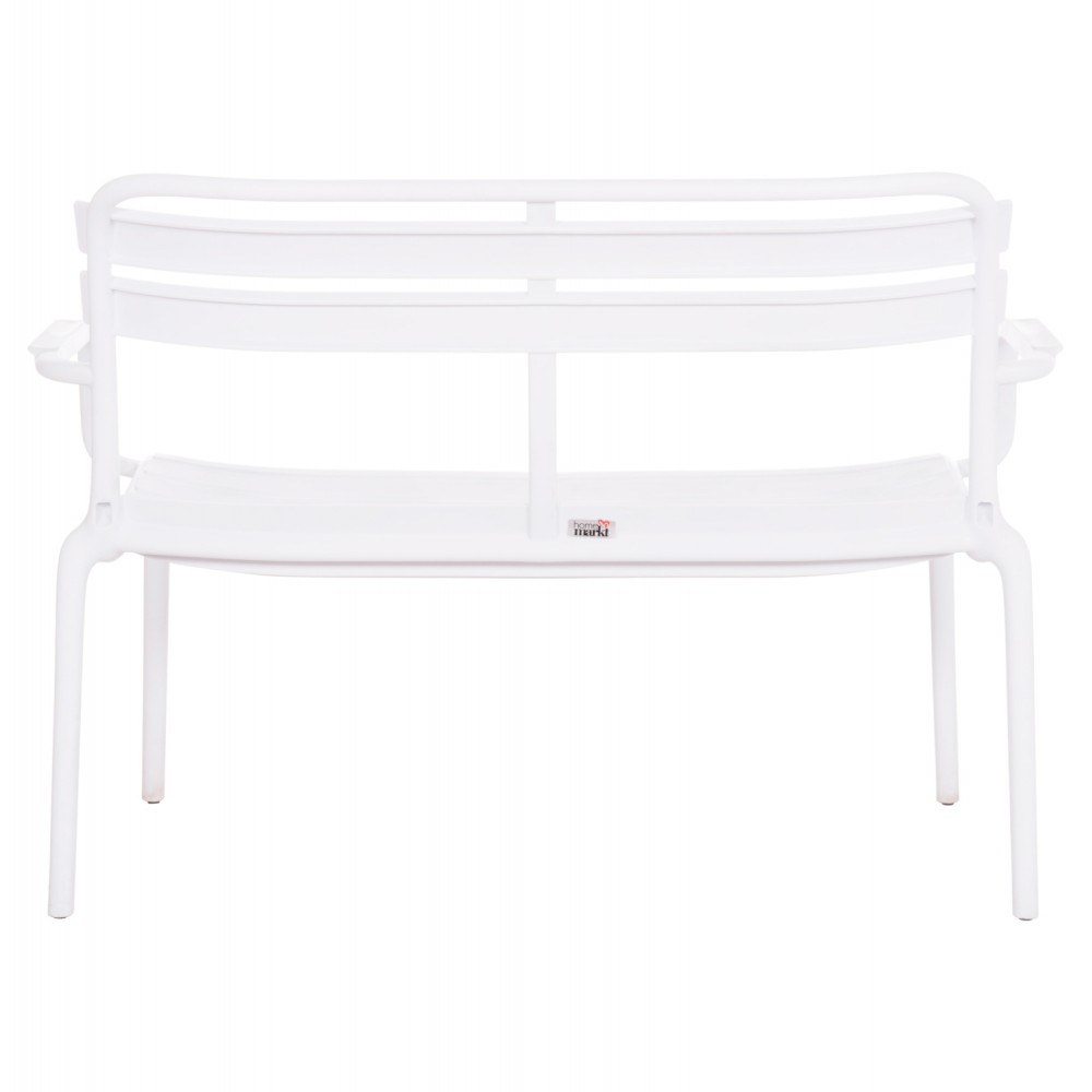 Παγκάκι εξωτερικού χώρου "KORVER" διθέσιο από pp σε χρώμα λευκό 113x65x76