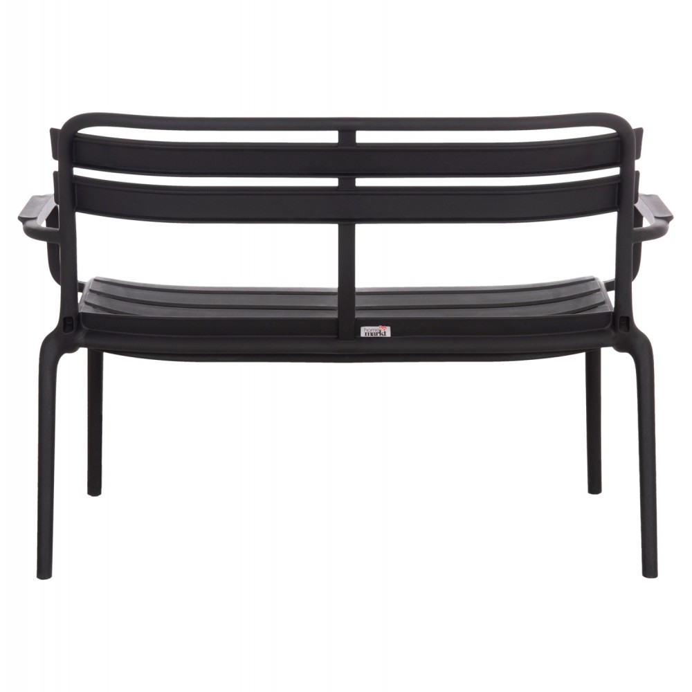 Παγκάκι εξωτερικού χώρου "KORVER" διθέσιο από pp σε χρώμα μαύρο 113x65x76