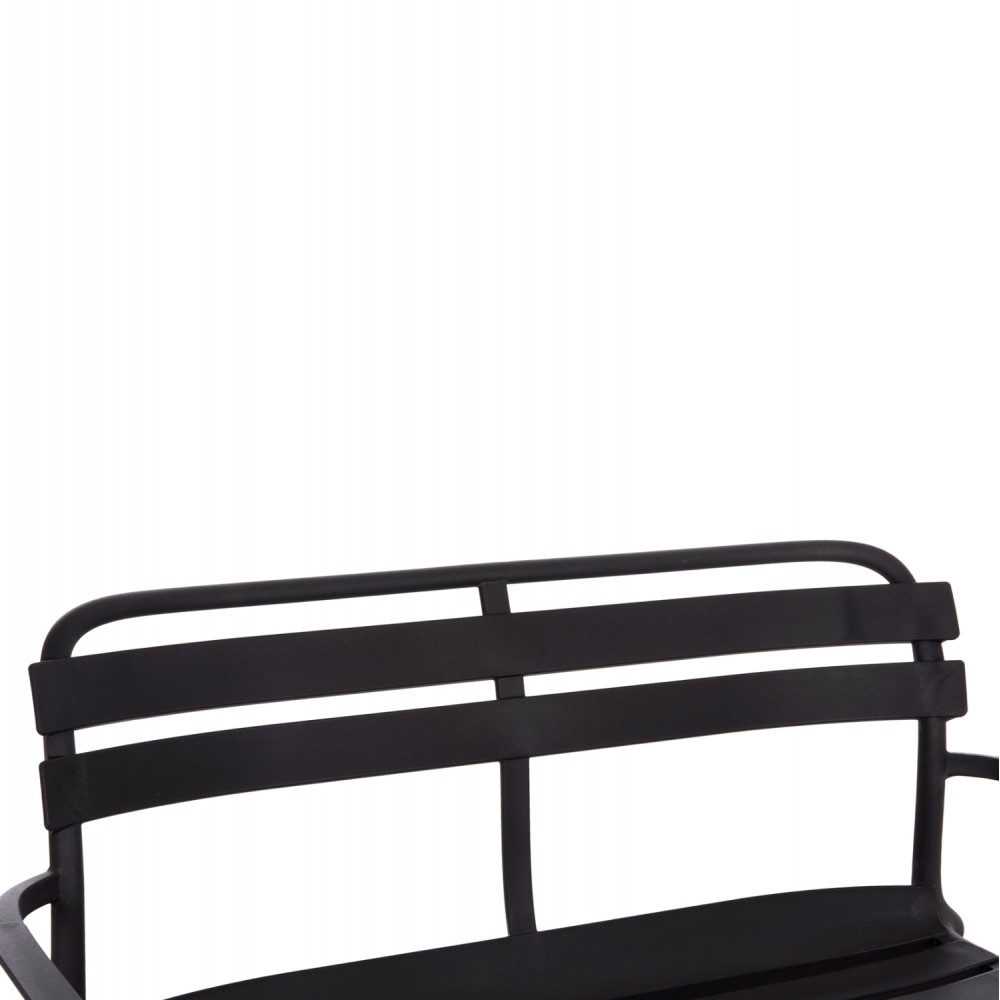 Παγκάκι εξωτερικού χώρου "KORVER" διθέσιο από pp σε χρώμα μαύρο 113x65x76