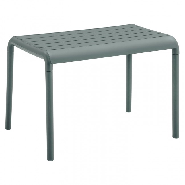 Τραπέζι εξωτερικού χώρου "KORVER" χαμηλό από pp σε χρώμα σκούρο λαδί 100x60x46