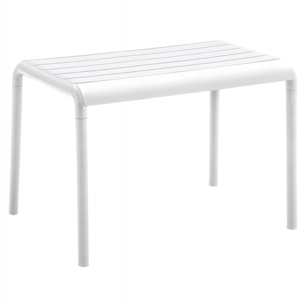 Τραπέζι εξωτερικού χώρου "KORVER" χαμηλό από pp σε χρώμα λευκό 100x60x46