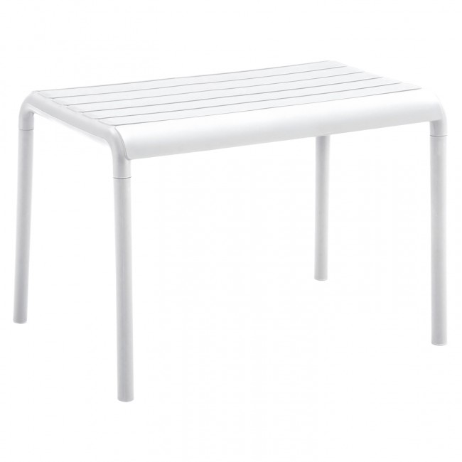 Τραπέζι εξωτερικού χώρου "KORVER" χαμηλό από pp σε χρώμα λευκό 100x60x46