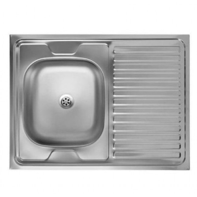 Νεροχύτης κουζίνας ανοξείδωτος σε χρώμα ασημί inox 80x60x16.5