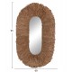 Καθρέπτης τοίχου οβάλ με πλαίσιο από ίνες σιζάλ σε χρώμα φυσικό 60x15x95