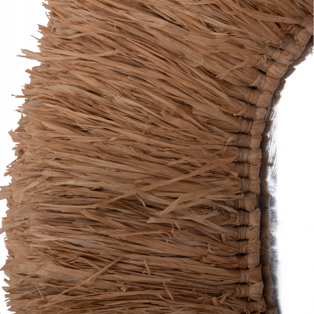 Καθρέπτης τοίχου οβάλ με πλαίσιο από ίνες σιζάλ σε χρώμα φυσικό 60x15x95