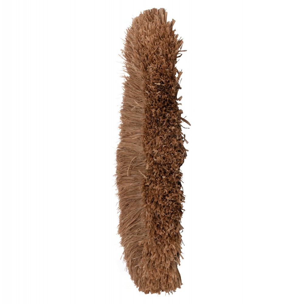 Καθρέπτης τοίχου οβάλ με πλαίσιο από ίνες σιζάλ σε χρώμα φυσικό 60x15x95