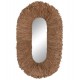 Καθρέπτης τοίχου οβάλ με πλαίσιο από ίνες σιζάλ σε χρώμα φυσικό 60x15x95