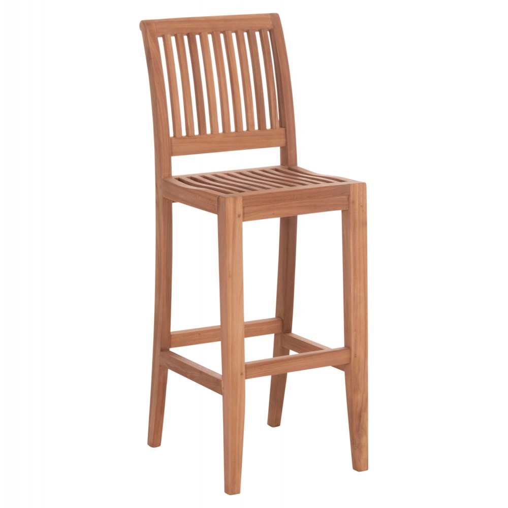 Σκαμπό μπαρ με πλάτη "PAIPER" από ξύλο teak σε χρώμα φυσικό 40x49.5x114