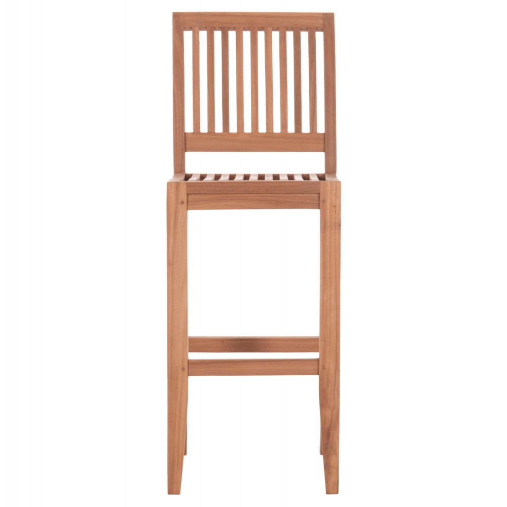 Σκαμπό μπαρ με πλάτη "PAIPER" από ξύλο teak σε χρώμα φυσικό 40x49.5x114