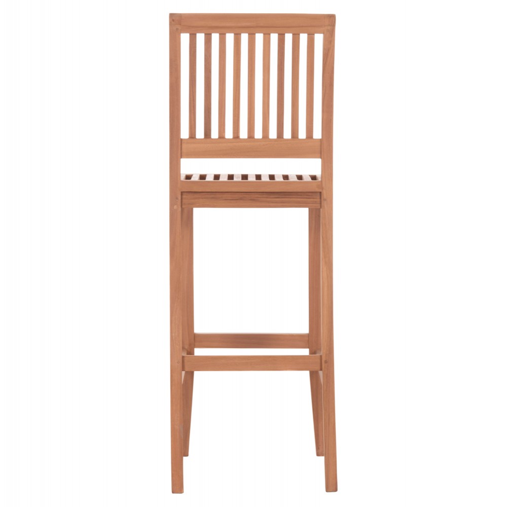Σκαμπό μπαρ με πλάτη "PAIPER" από ξύλο teak σε χρώμα φυσικό 40x49.5x114