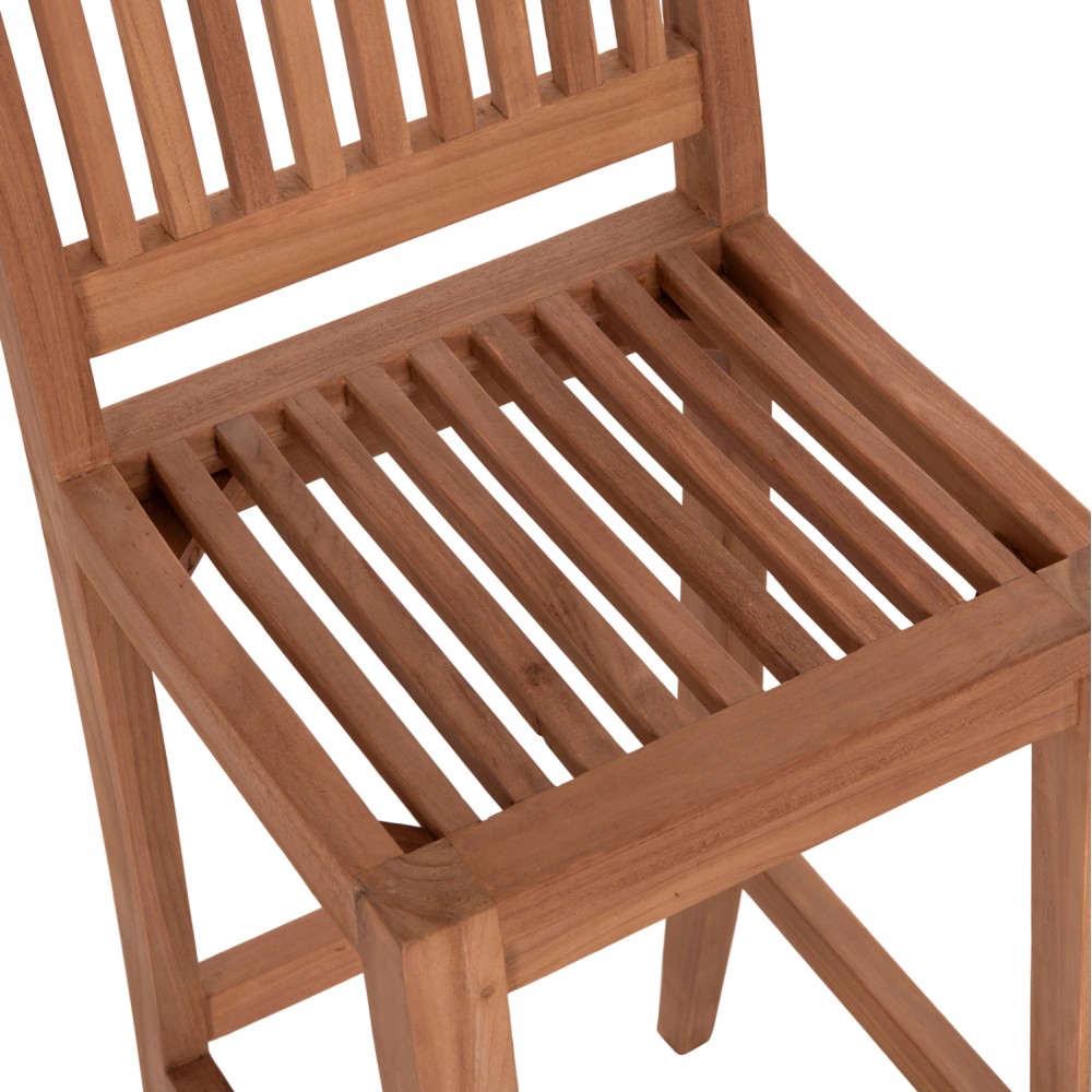 Σκαμπό μπαρ με πλάτη "PAIPER" από ξύλο teak σε χρώμα φυσικό 40x49.5x114