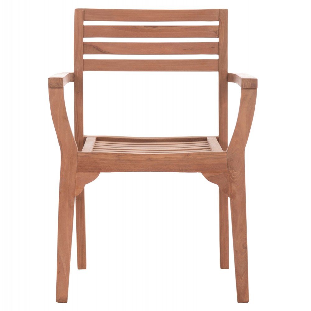 Πολυθρόνα τραπεζαρίας εξωτερικού χώρου "ERMIONI" από ξύλο teak σε χρώμα φυσικό 60x59x84