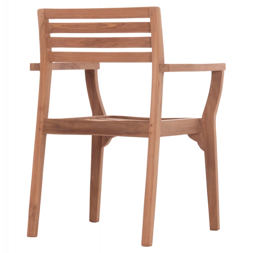 Πολυθρόνα τραπεζαρίας εξωτερικού χώρου "ERMIONI" από ξύλο teak σε χρώμα φυσικό 60x59x84